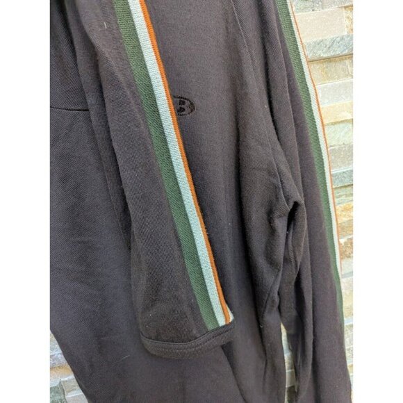 Icebreaker Sport Merino Wool Mens XL 1/4 Zip Pullover Sweater Top Brown Striped - Picture 3 of 10